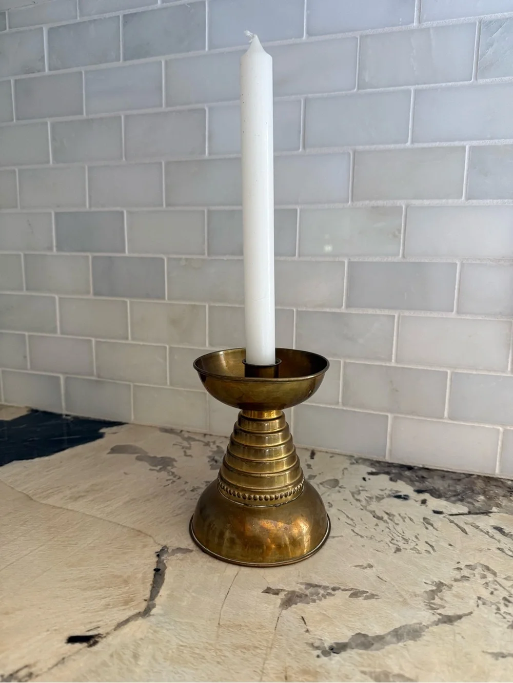 Deco Brass Candleholder